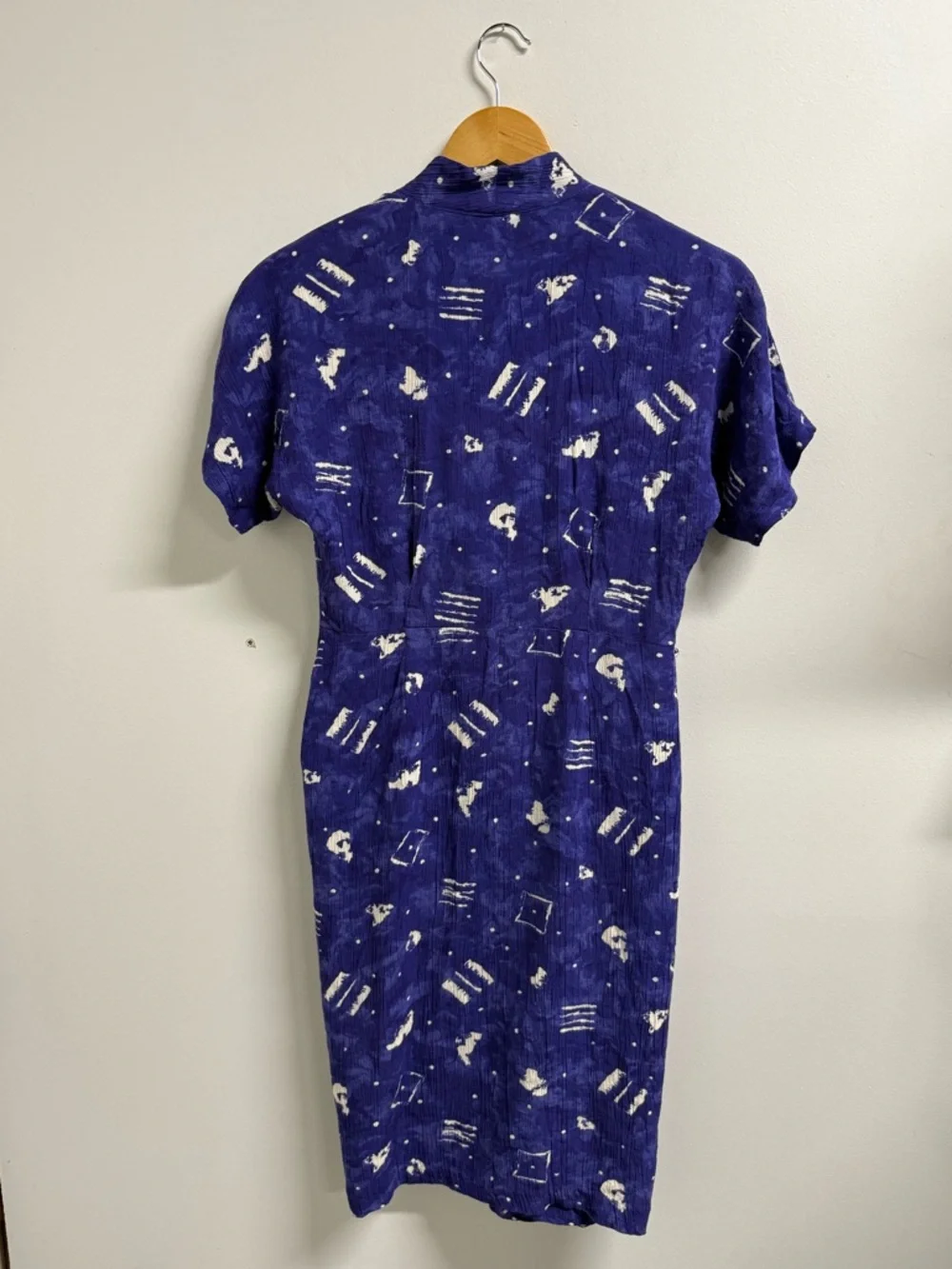 80s Rabbit Rabbit Rabbit Designs Purple Button-Front Short Sleeve Dress - Picture 6 of 9